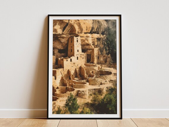 Mesa Verde National Park Cliff Palace Ancient Ruins Art Poster