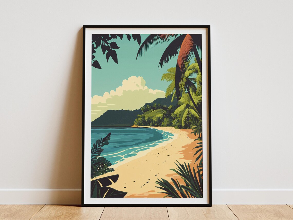 Wuvulu Island Papua New Guinea Palm Cove Beach Landscape Poster