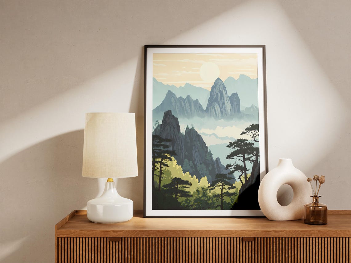 Sanqingshan National Park China Misty Granite Peaks Mountain Poster - Image 5