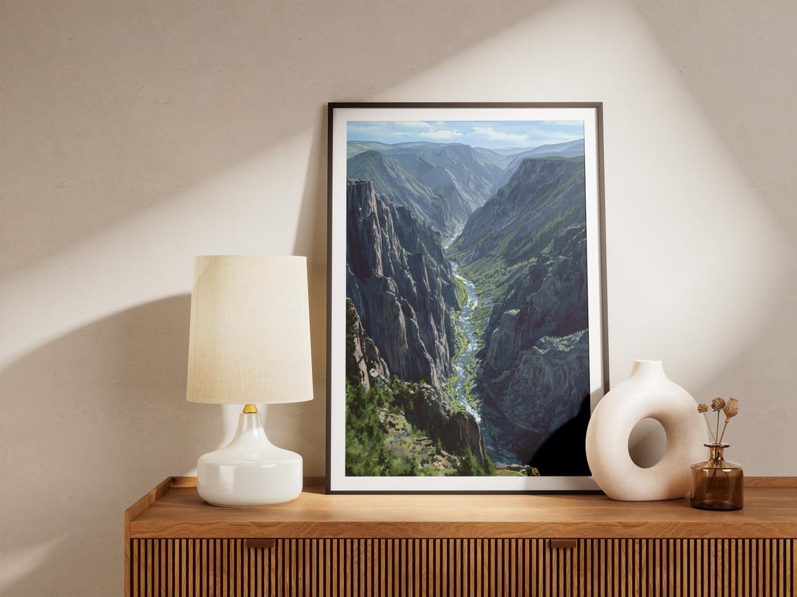 Black Canyon Of The Gunnison National Park Watercolor Poster - Image 4
