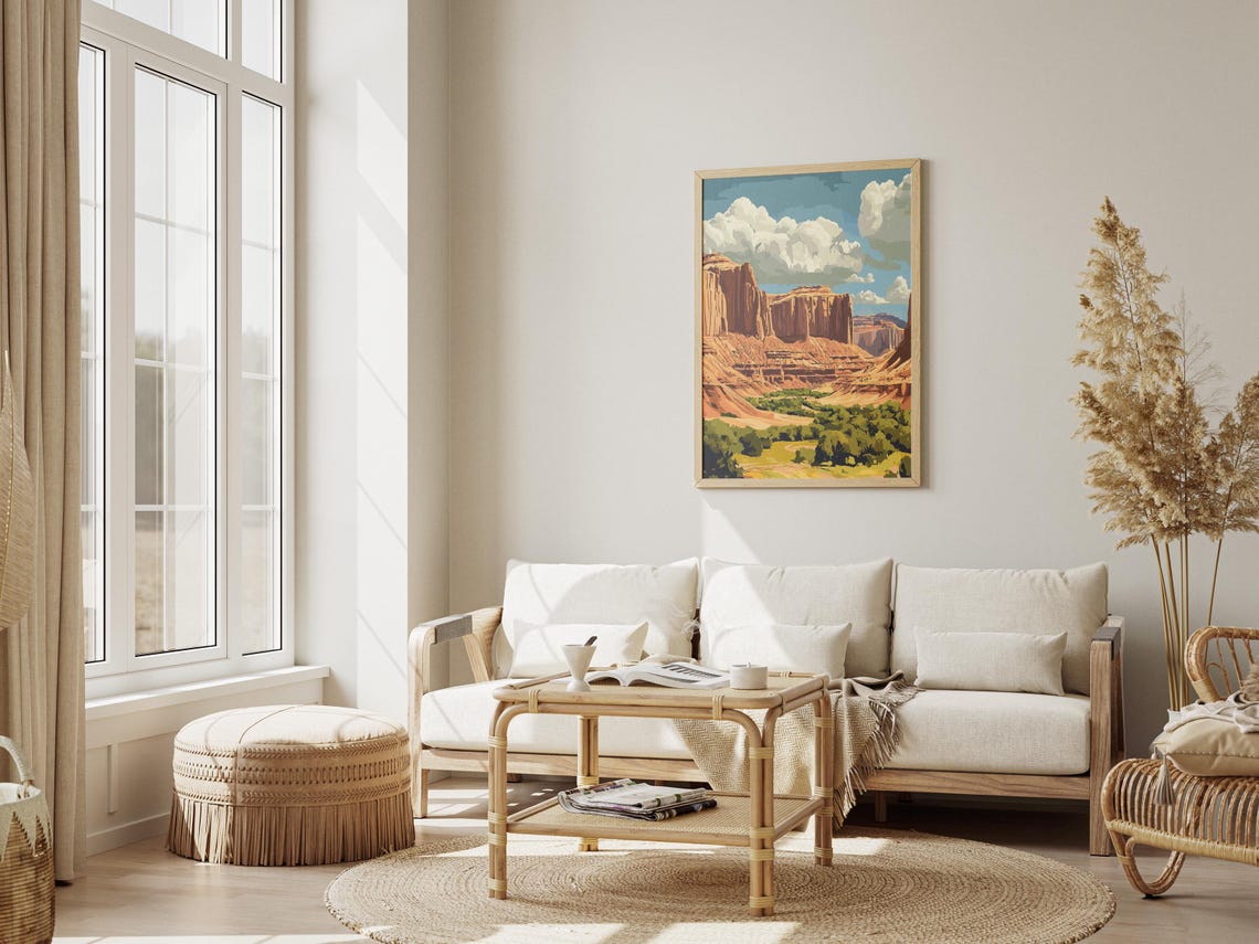 Capitol Reef National Park Utah Layered Red Cliffs Valley Art Poster - Image 3
