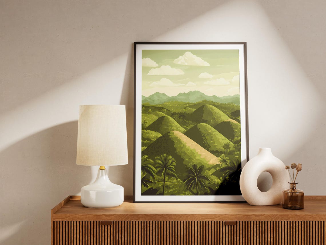 Chocolate Hills Bohol Green Mounds Tropical Valley Landscape Poster - Image 5