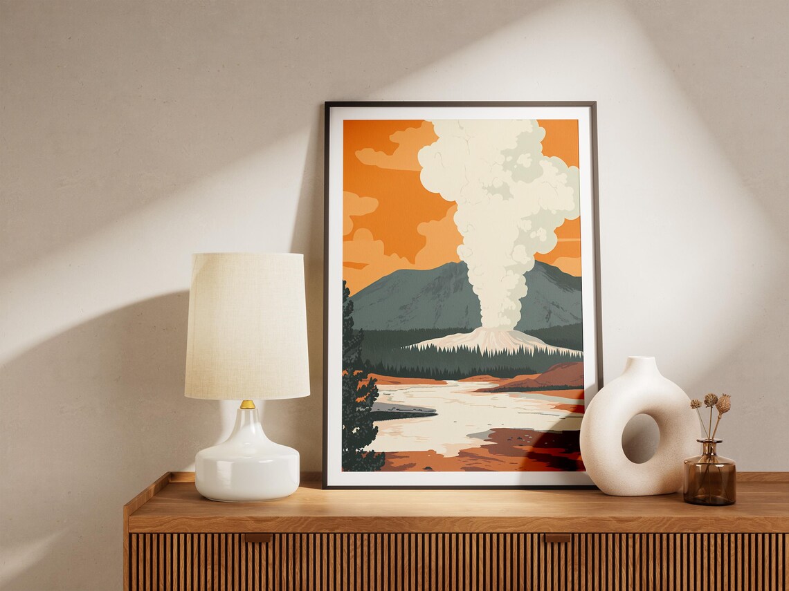 Valley Of Geysers Russia Erupting Geyser Vintage Travel Poster - Image 4