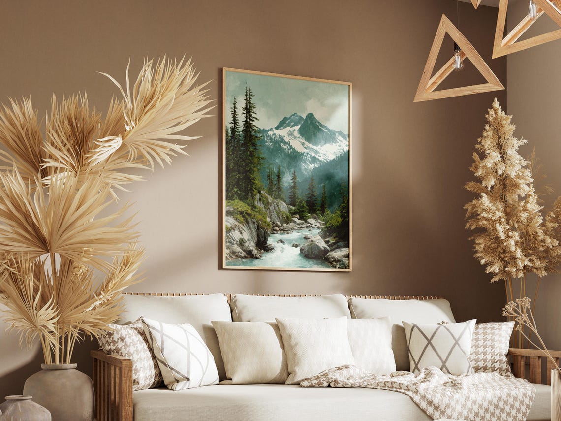 North Cascades National Park Snow Peak Alpine Stream Art Poster - Image 3