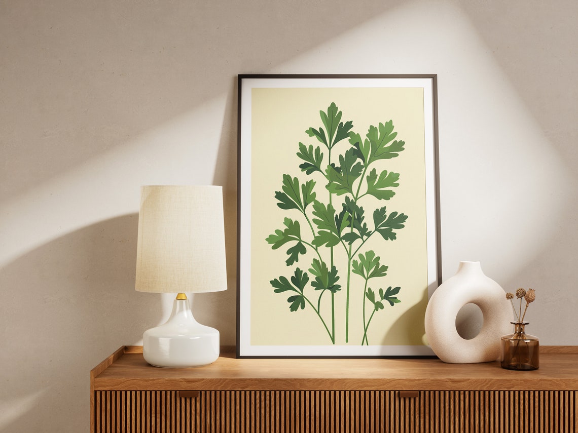 Parsley Herb Botanical Illustration Kitchen Wall Decor Art Print - Image 2