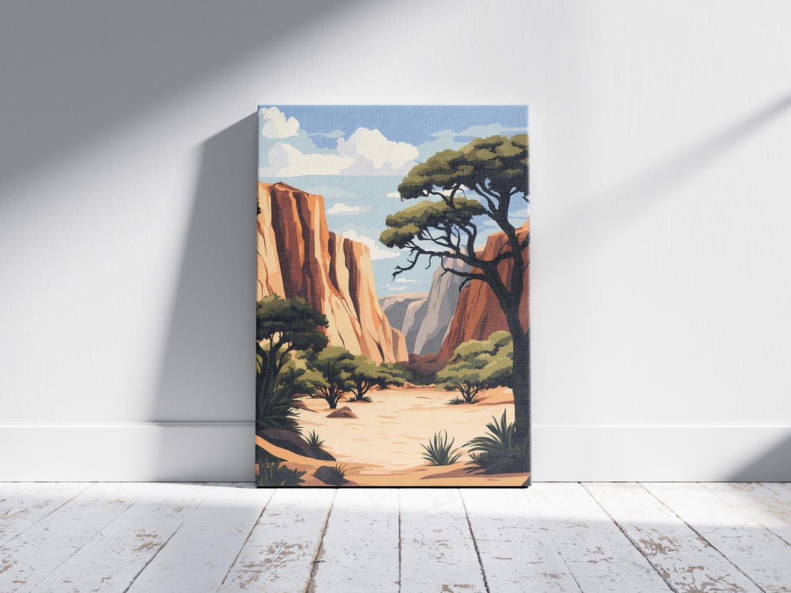 Niger Air Tenere Desert Canyon Cliffs Vintage Travel Decor Poster - Image 2