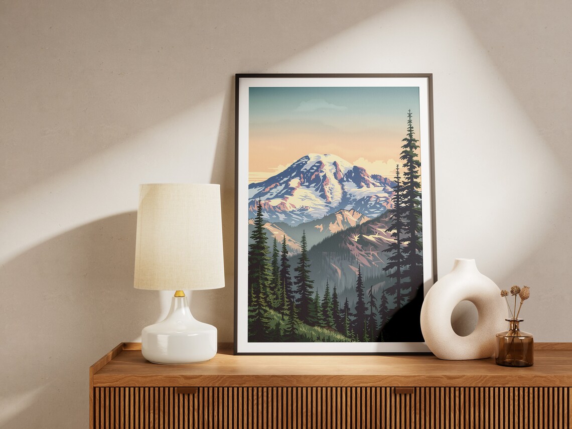 Mount Rainier National Park Vintage Travel Poster Print - Image 2