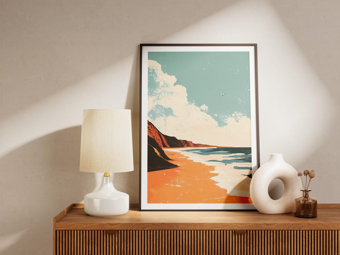 Namibia Skeleton Coast Orange Dune Beach Ocean Travel Poster - Image 5