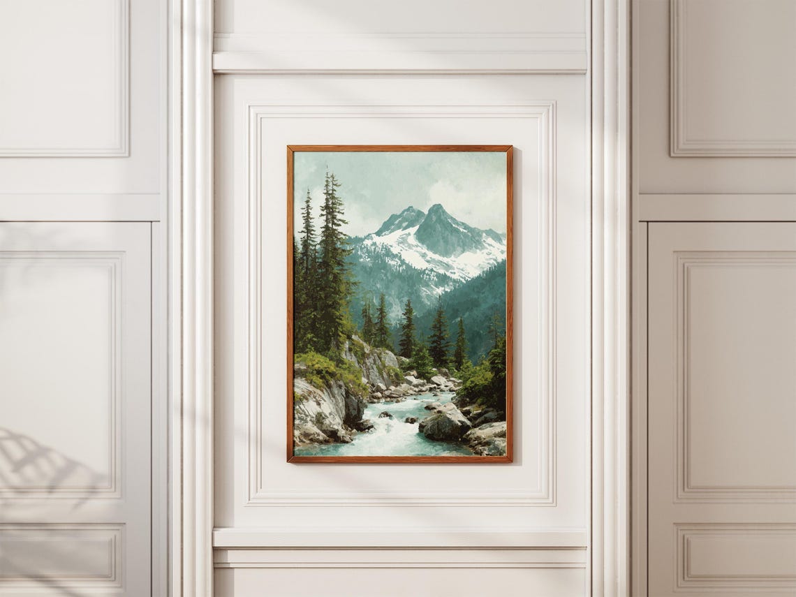 North Cascades National Park Snow Peak Alpine Stream Art Poster - Image 2