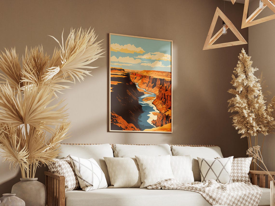 Fish River Canyon Namibia Rust Red Rock River Gorge Vintage Poster - Image 3