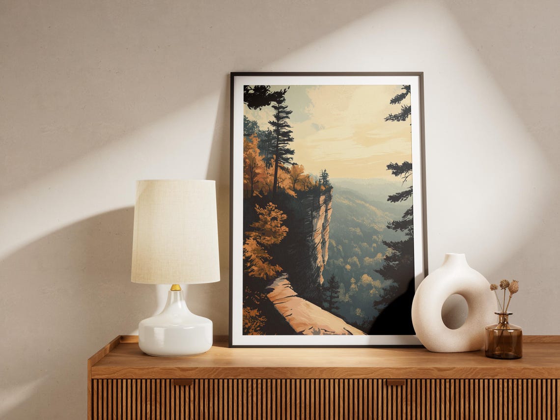 Cuyahoga Valley National Park Ohio Cliff Overlook Autumn Art Poster - Image 4