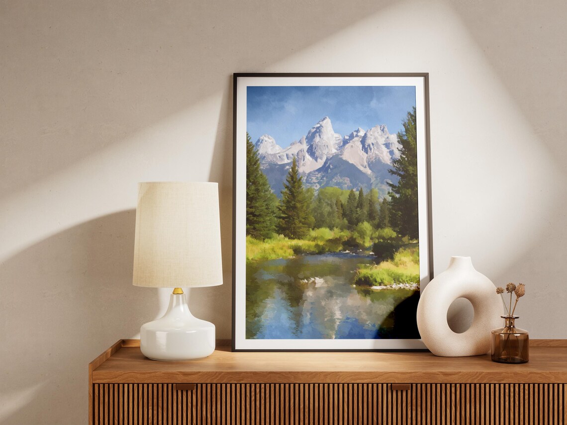 Grand Teton National Park Poster Travel Art Print Mountain Landscape Wall Wyoming Decor Nature Photography Vacation Souvenir - Image 4