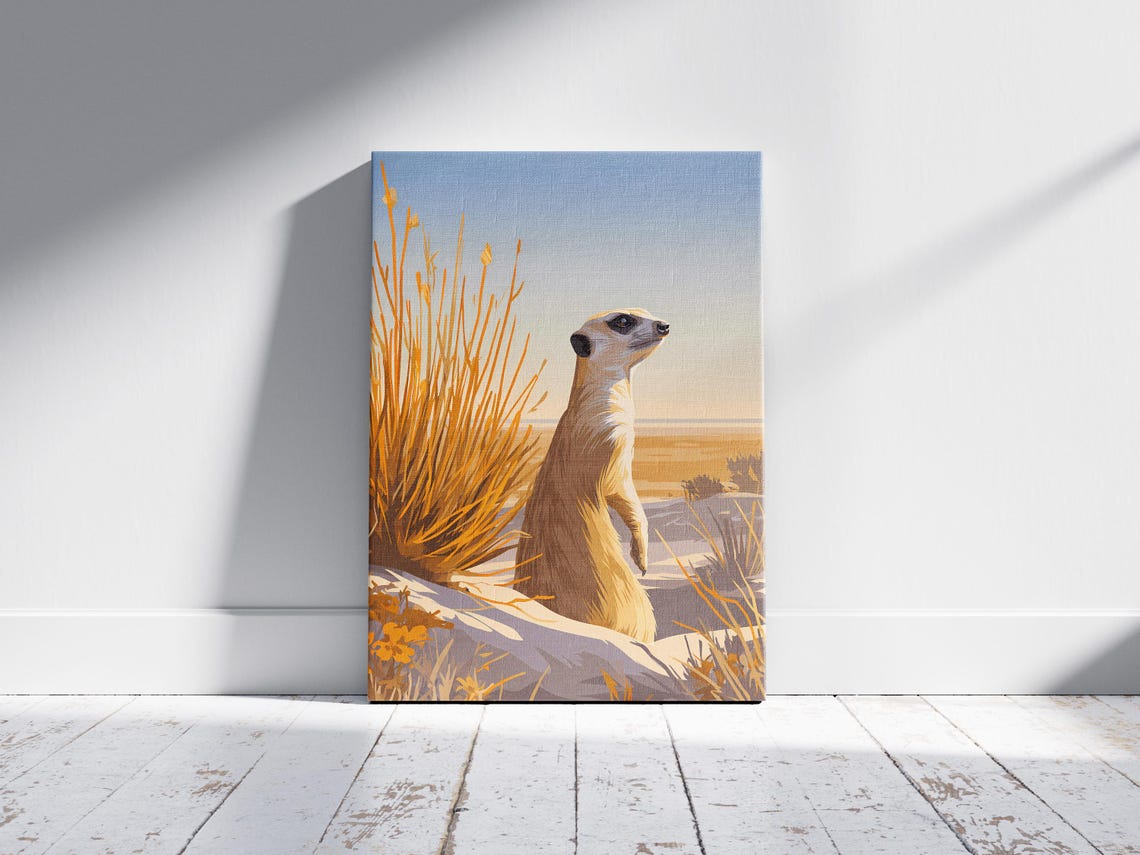Majestic Meerkat Desert Lookout Print African Wildlife Art Poster Safari Animal Wall Decor Nature Travel Inspired Home Burrow Alert - Image 2
