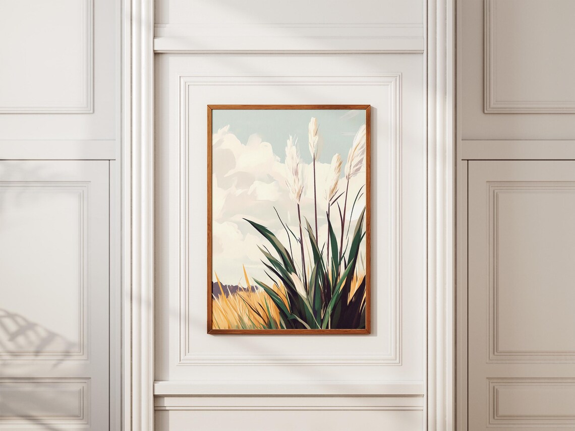 Springtime Pasture Botanical Art Print, Minimalist - Image 2