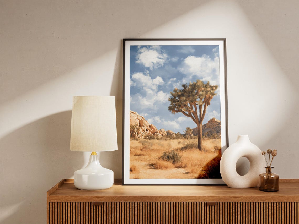 Joshua Tree National Park Golden Desert Lone Joshua Tree Poster - Image 4