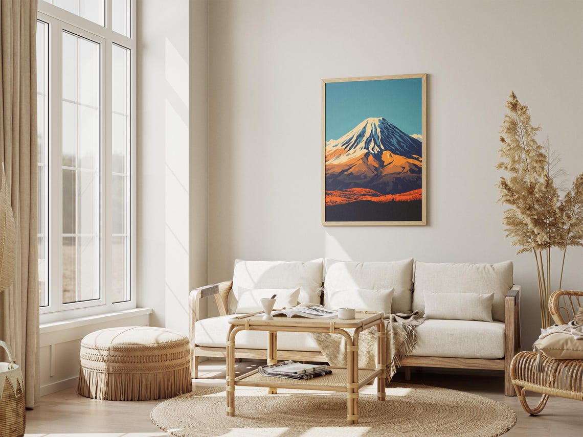 Mount Ararat Snow Capped Peak Autumn Orange Slopes Travel Poster - Image 4