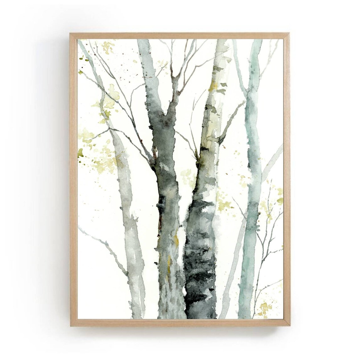 Aspen Tree Abstract Watercolor Art Print