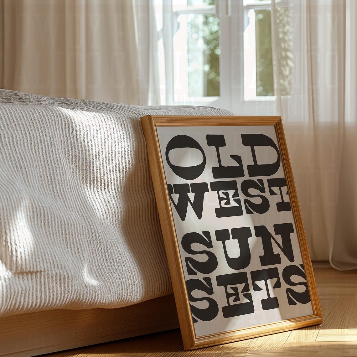 Old West Sun Sets Bold Retro Typography Western Style Quote Poster
