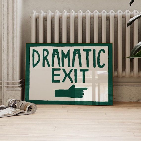 Retro Dramatic Exit Landscape Poster, Mid-Century