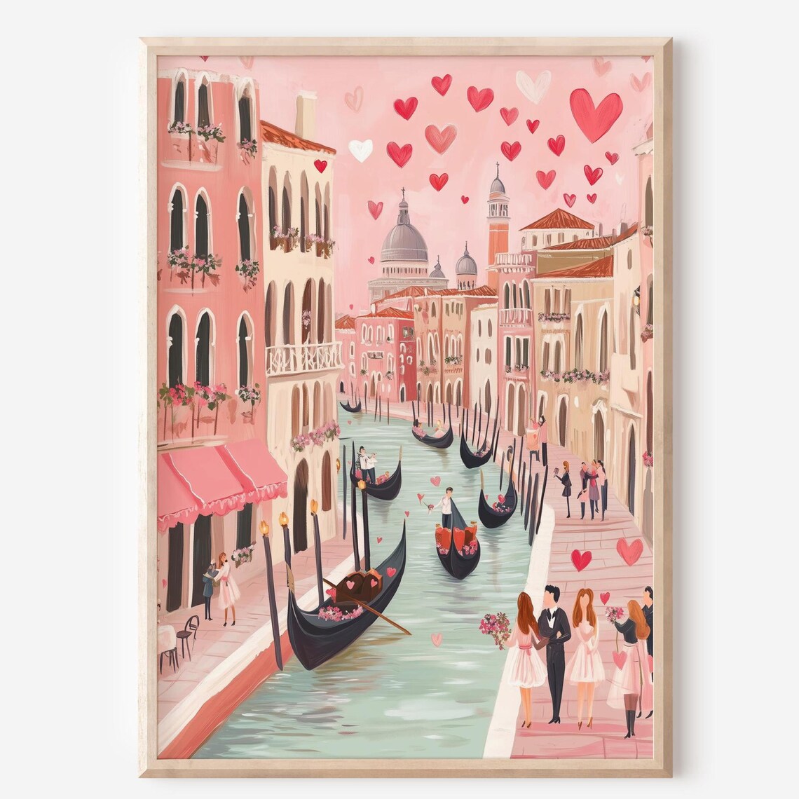 Venice Valentines Day Travel Poster, Romantic Decor