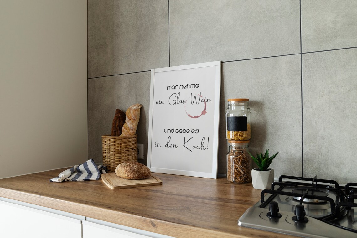 Take a Glass of Wine Typography Kitchen Art Print - Image 3