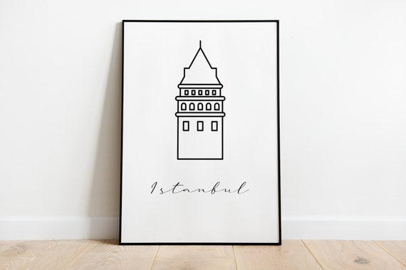 Istanbul Galata Tower Travel Poster