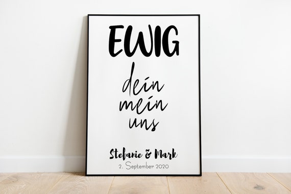 Ewig Dein Mein Uns Personalized Poster In Sizes A5 To A3
