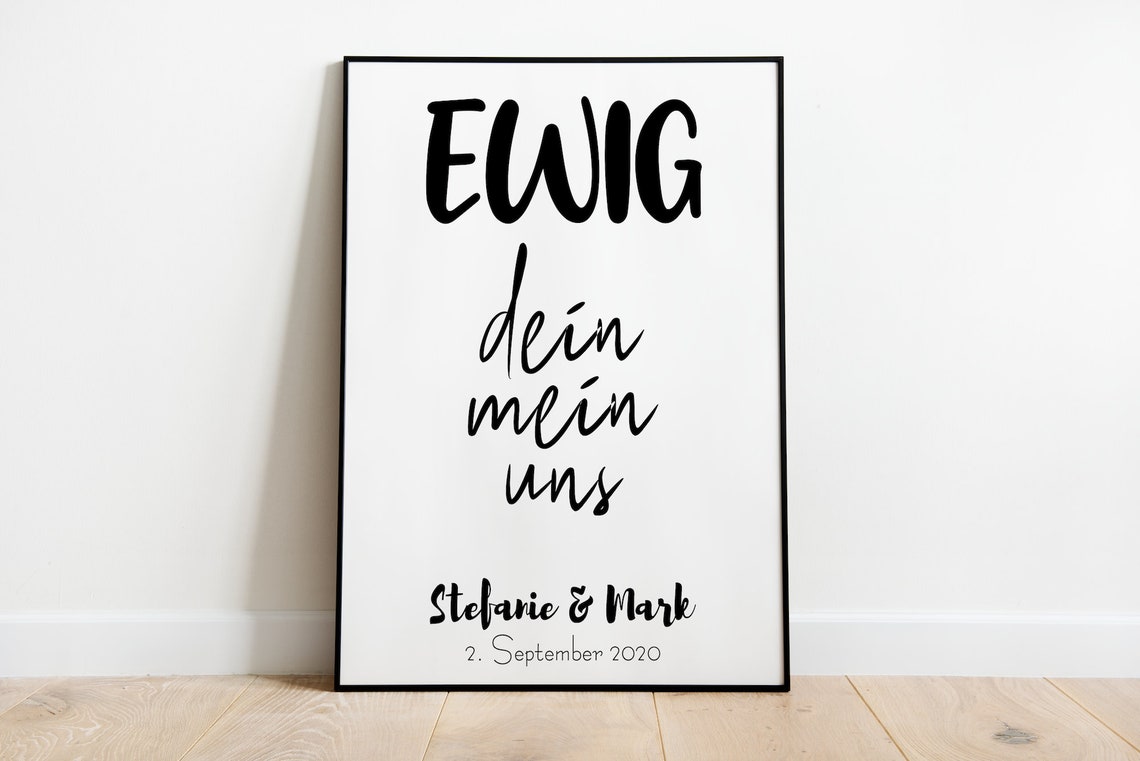Ewig Dein Mein Uns Personalized Poster In Sizes A5 To A3