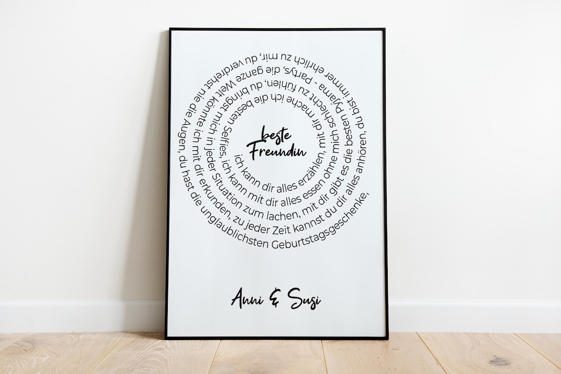 Beste Freundin Anni und Susi Personalized Best Friendship Poster