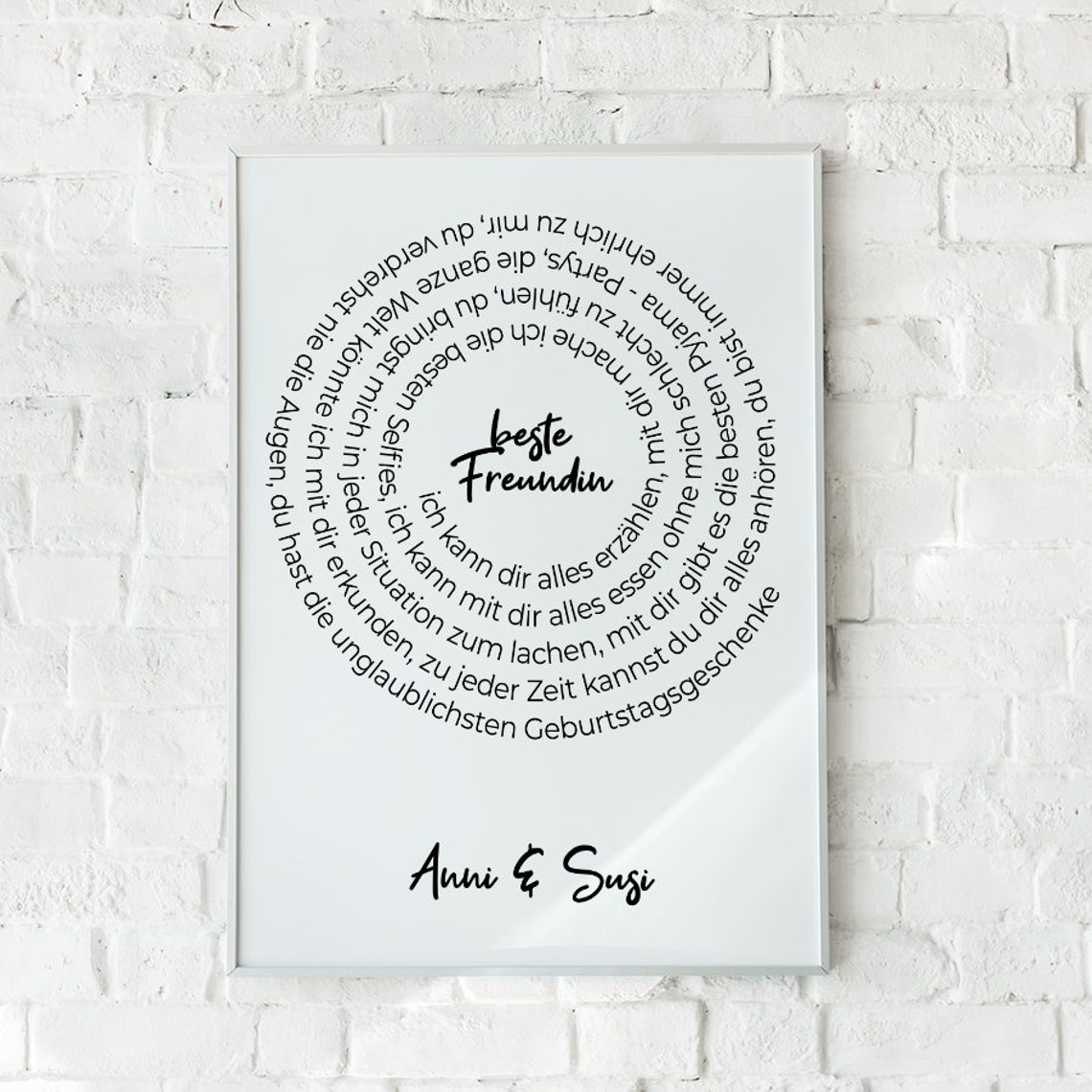 Best Friend Friendship Poster Friend Poster Personalized In Sizes A5 A3 - Image 2
