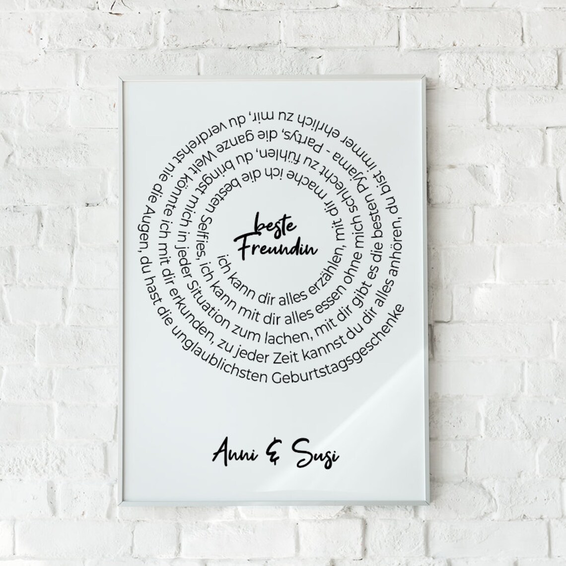 Beste Freundin Anni und Susi Personalized Best Friendship Poster - Image 2