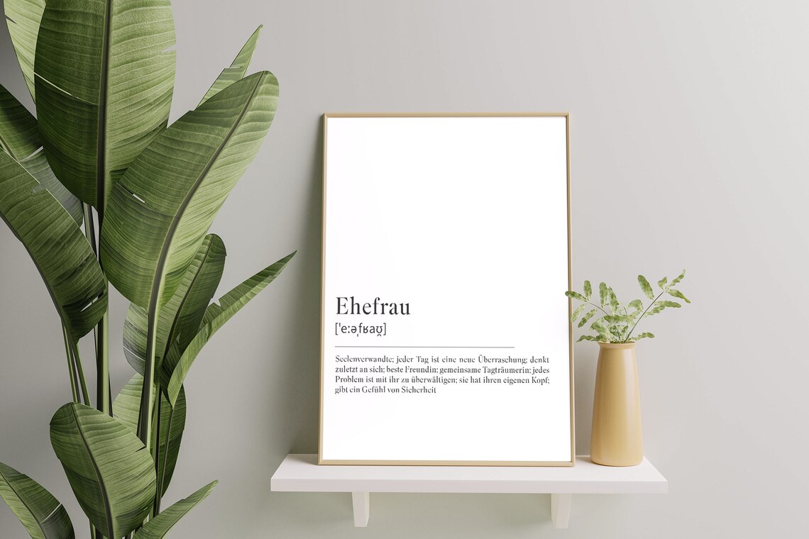 Ehefrau Definition Dictionary Style Wife Appreciation Poster - Image 3