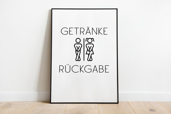 Drink Return Poster, Bathroom Toilet Sign