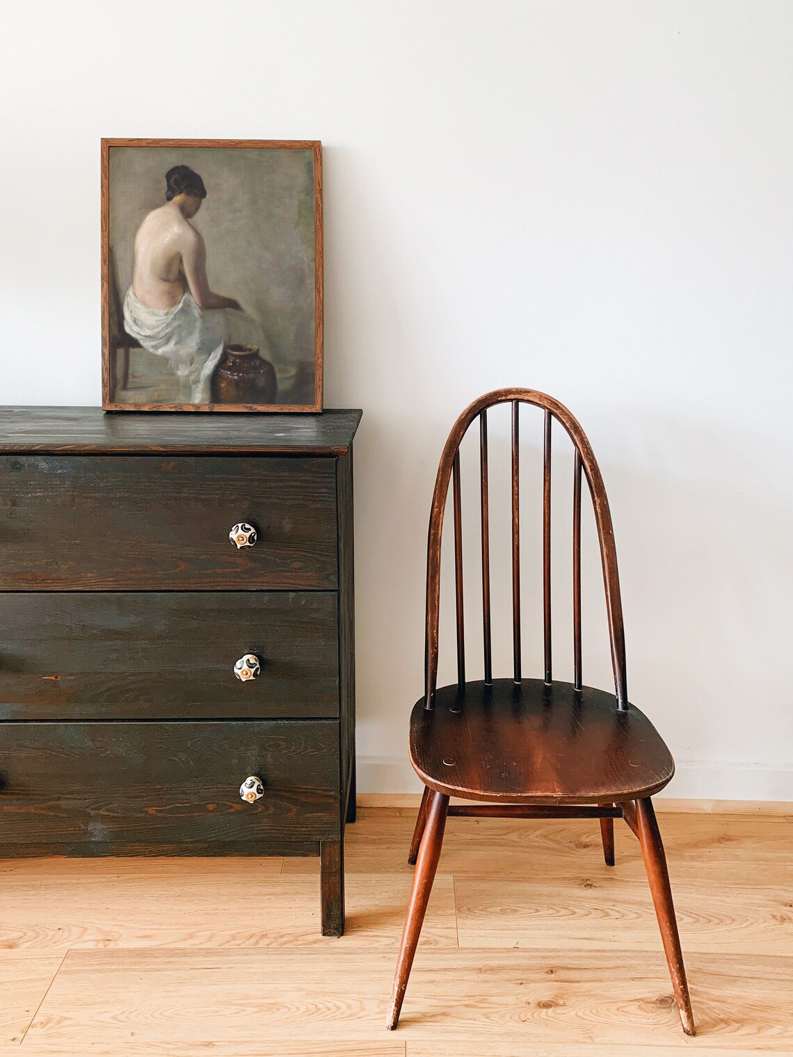 Vintage Nude Woman Portrait, Antique Oil Style Art Print - Image 2