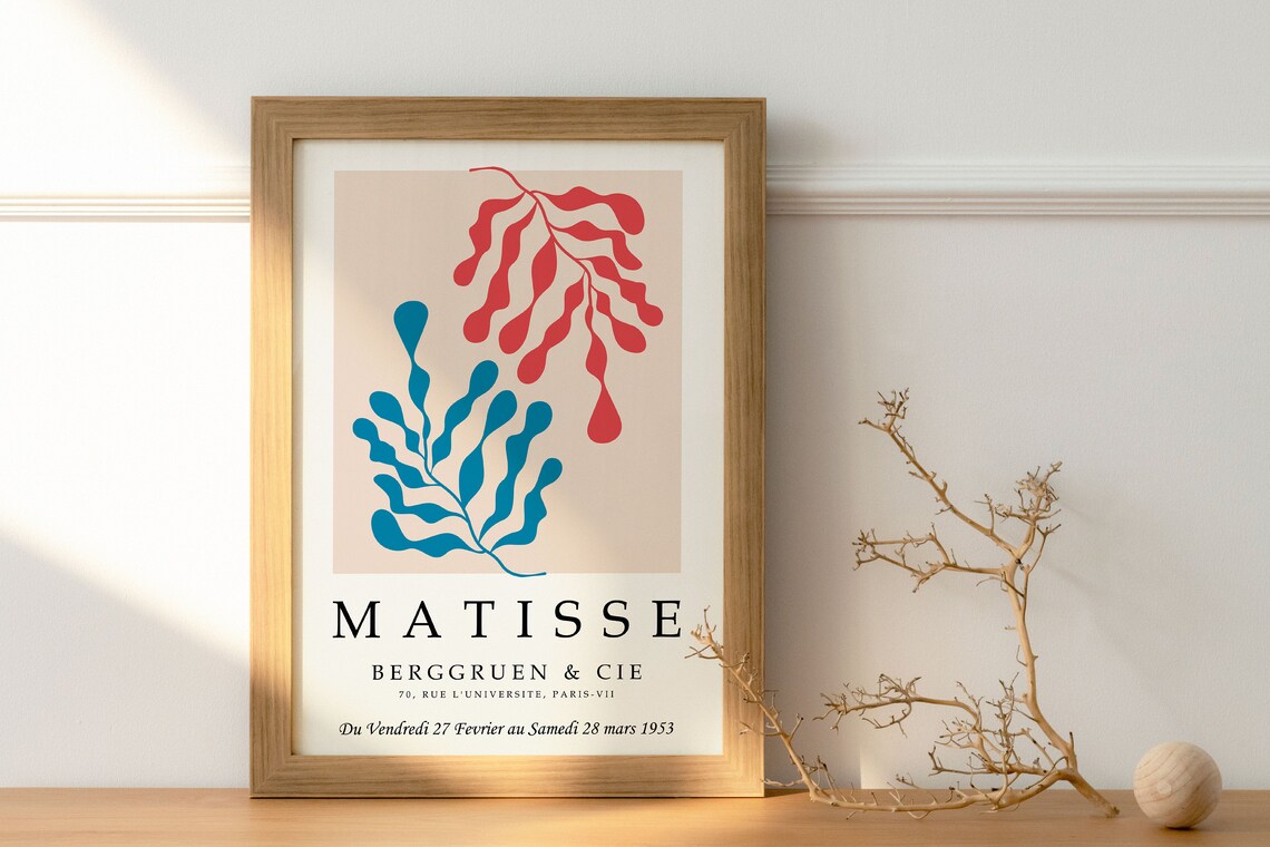 Henri Matisse Coral Seaweed Cutout 1953 Berggruen Cie Art Poster - Image 2