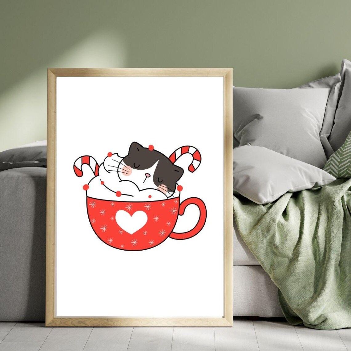 Cute Christmas Print Christmas Prints Holiday Gallery Wall Set Festive Wall Decor - Image 3