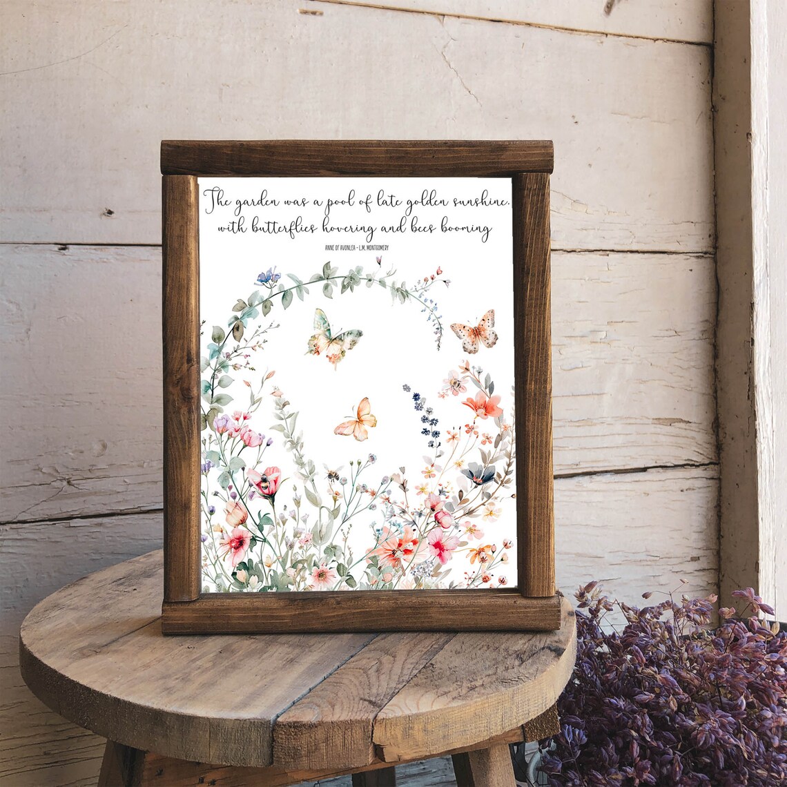 Anne of Avonlea Garden Quote Watercolor Wildflower Meadow Poster - Image 2