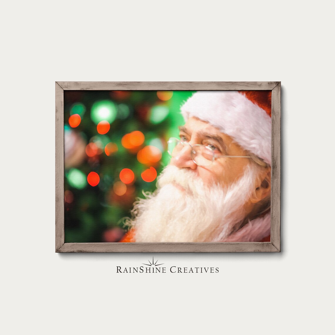 Santa Claus Closeup Painting, Christmas Decor