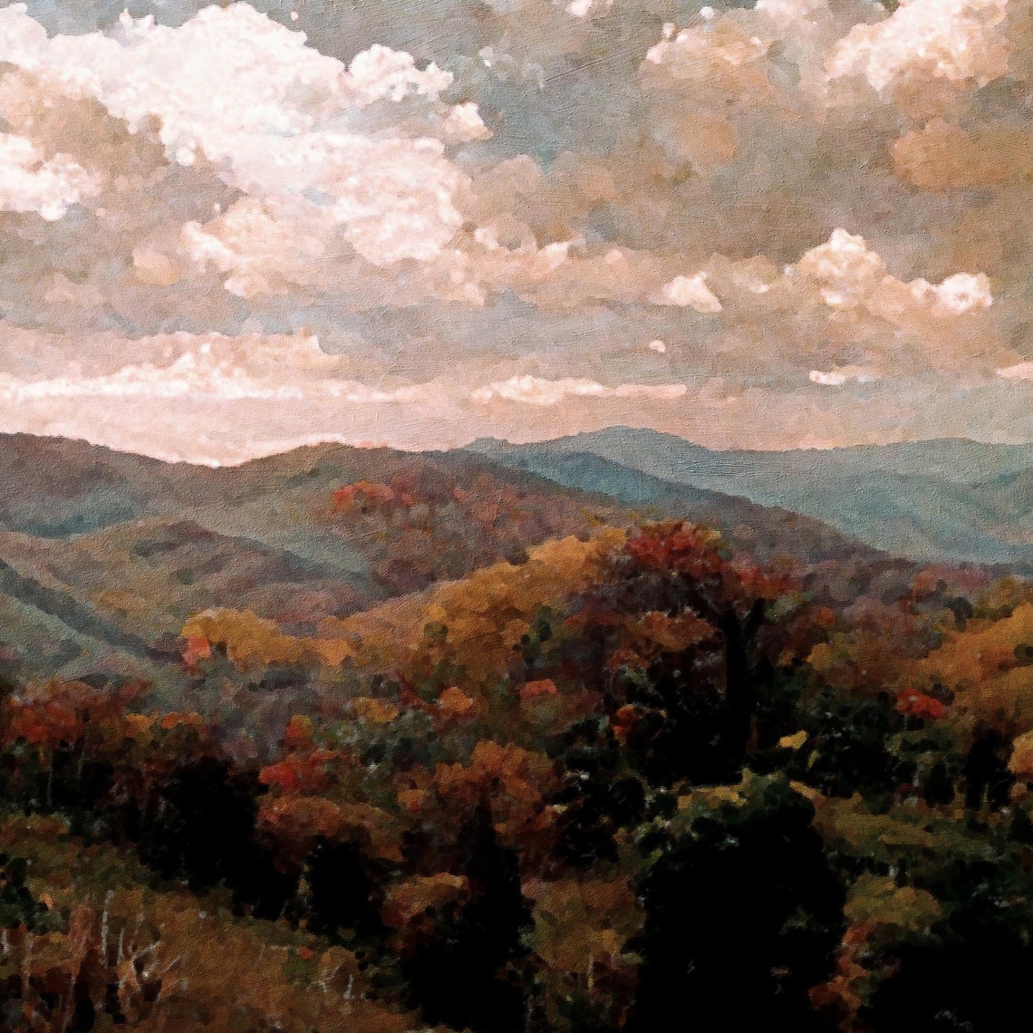 Shenandoah National Park, Virginia Vintage Oil Painting Print - Image 3