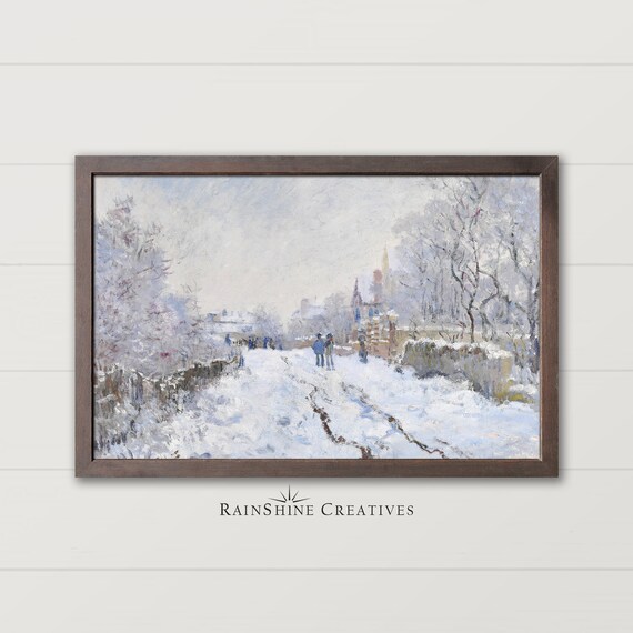 Claude Monet Snow at Argenteuil Winter Village Street Poster