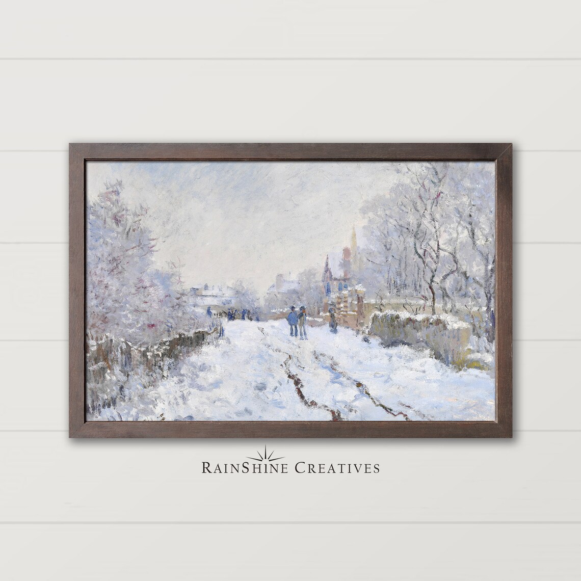 Claude Monet Snow at Argenteuil Winter Village Street Poster