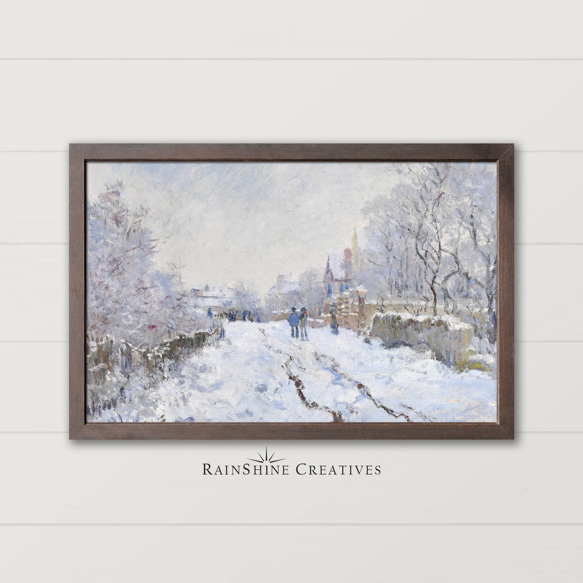 Snow At Argenteuil By Claude Monet Vintage 1870s Oil Painting Wall Art Winter Dcor Art 83