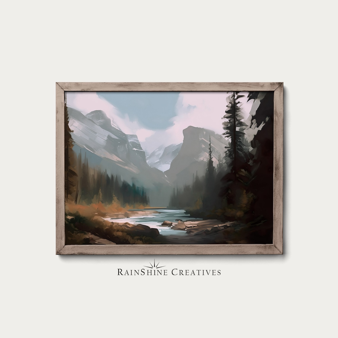 Banff National Park Vintage Oil Painting, Alberta Canada - Image 3