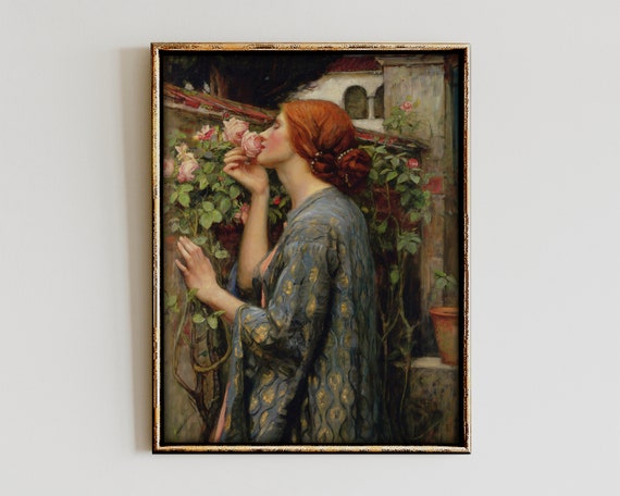 Rococo Woman Portrait, Vintage French Cottage Art Print