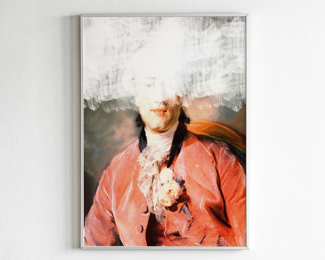 Altered Pink Coat Classical Portrait Modern Eclectic Art Poster