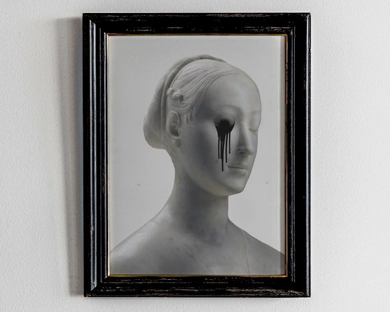 Gothic Woman Sculpture Art Print Dark Academia Decor