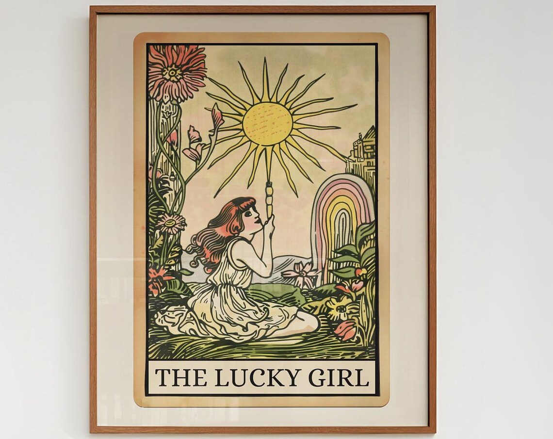 Lucky Girl Funny Tarot Wall Art, Manifest Print - Image 4