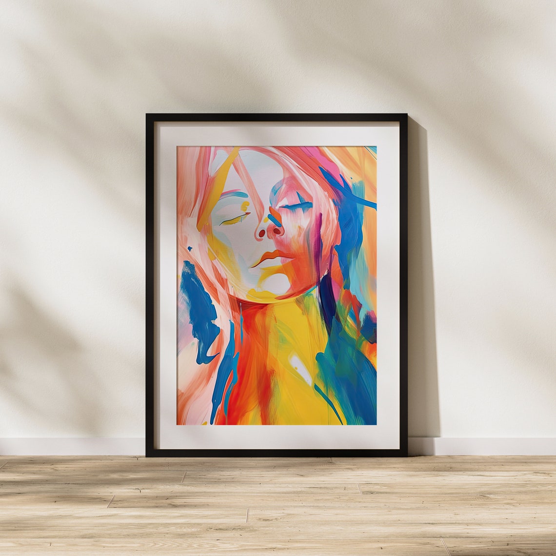 Vibrant Watercolor Woman Portrait Art Illustration Wall Modern - Image 2