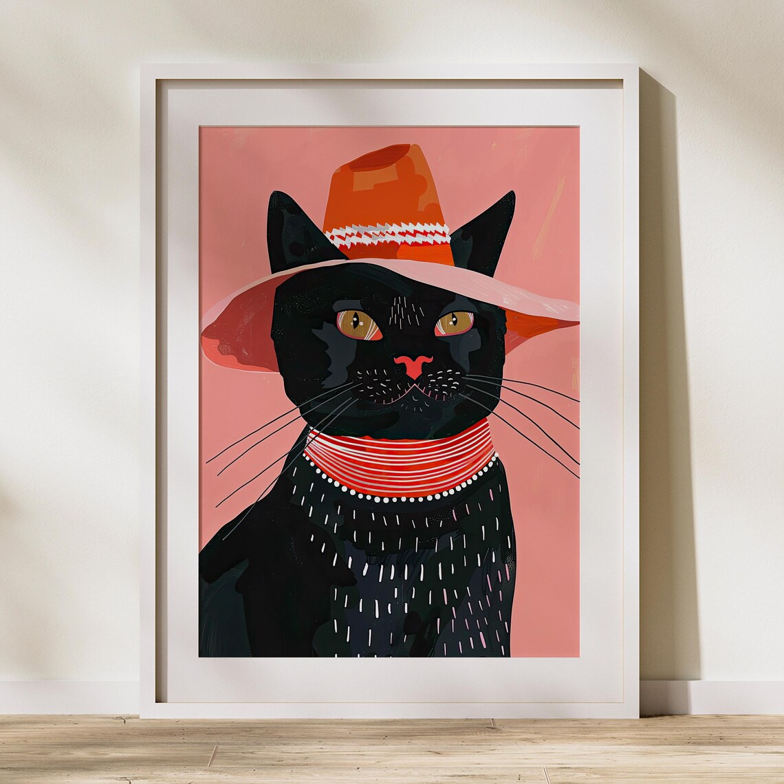 Black Cat Stylish Fun Abstract Art, Surrealism - Image 3