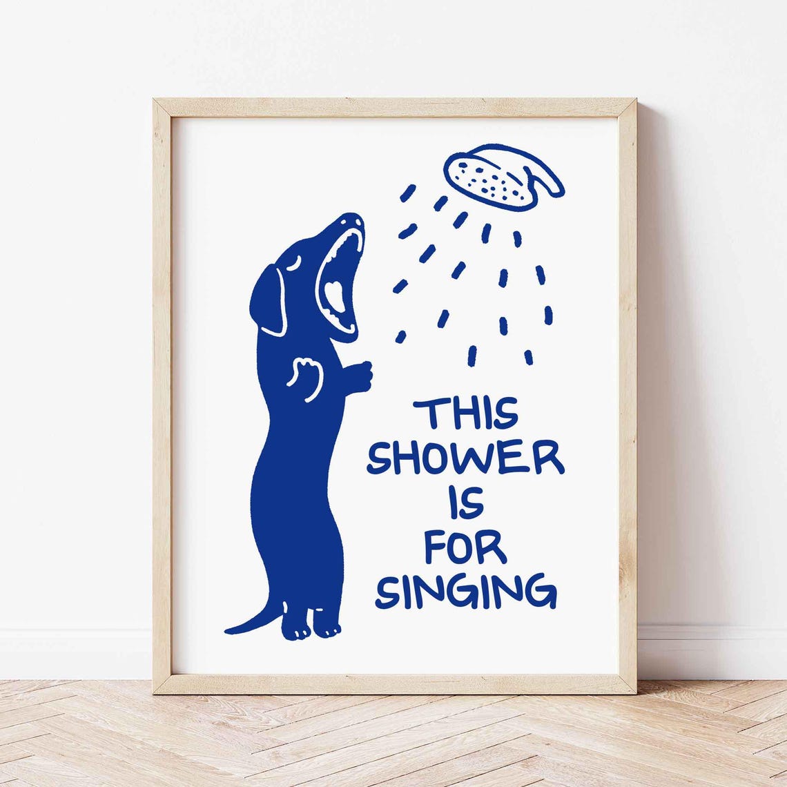 Dachshund This Shower Is for Singing Minimalist Bathroom Poster